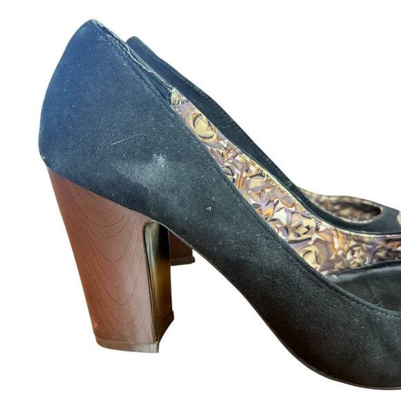 Missoni for Target Black Suede Round Toe Block High Heels Pumps Shoes sz 8.5 - Picture 12 of 16